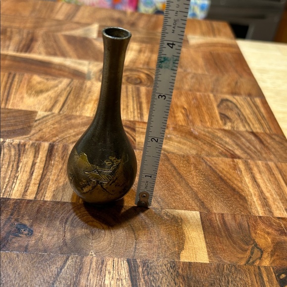 Japanese bronzed bud vase vintage - Picture 6 of 9